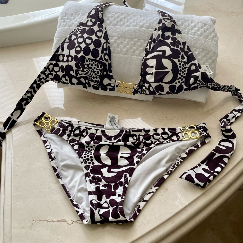 Trina Turk brown and white bikini